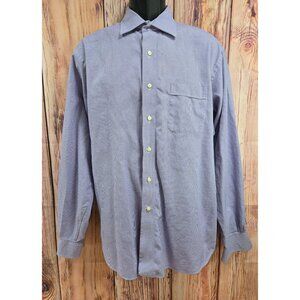 Tommy Bahama Mens Purple Houndstooth Shirt 16.5 36/37 100% Cotton